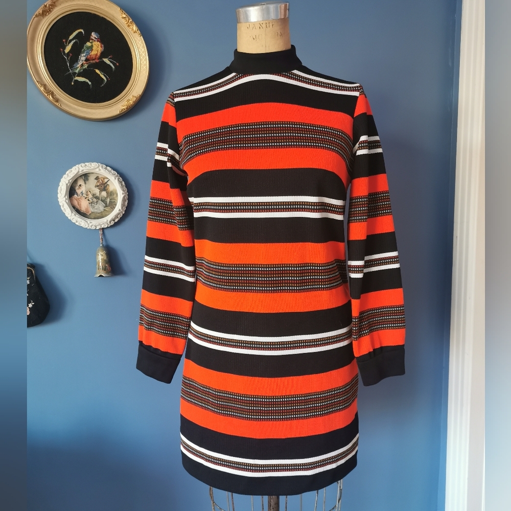 Striped Black and Orange Dress